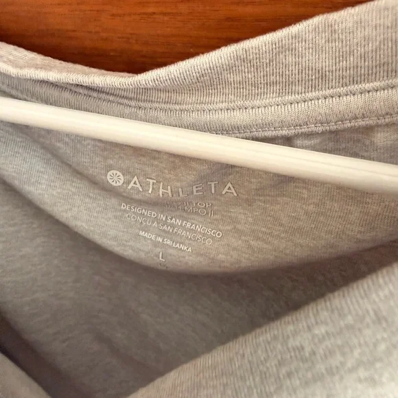 Athleta Light Gray Long Sleeve Tee - Picture 8 of 8